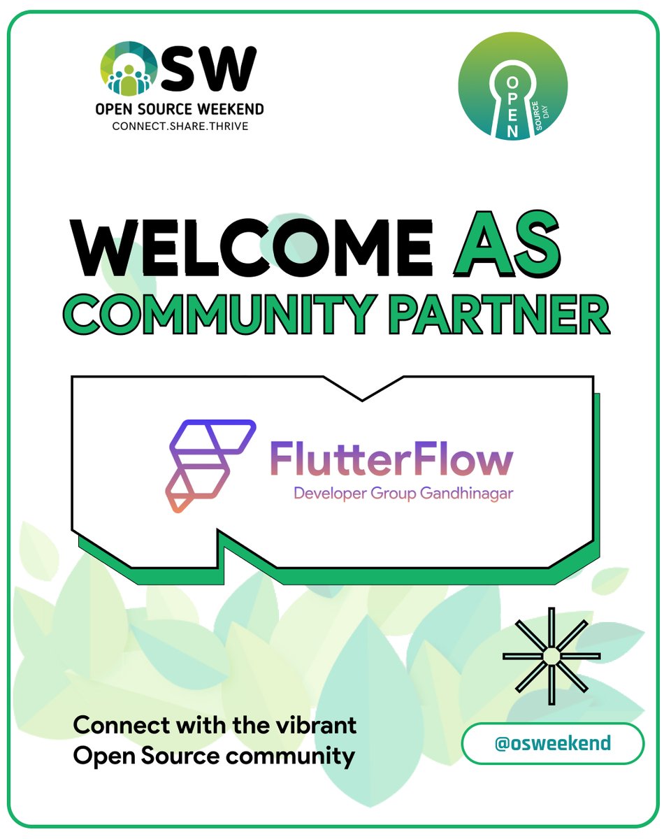 FFDGGandhinagar's tweet image. Excited to join as a Community Partner for @OSWeekend ! 🚀
📅 October 5, 2025
📍 SilverOak University, Ahmedabad
🔗Register here: osd.opensourceweekend.org/tickets/
#OpenSourceDay #OpenSourceTechnology #Flutter #FFDGGandhinagar #OpenSourceProjects #OpenSourceCommunity #OpenDesign