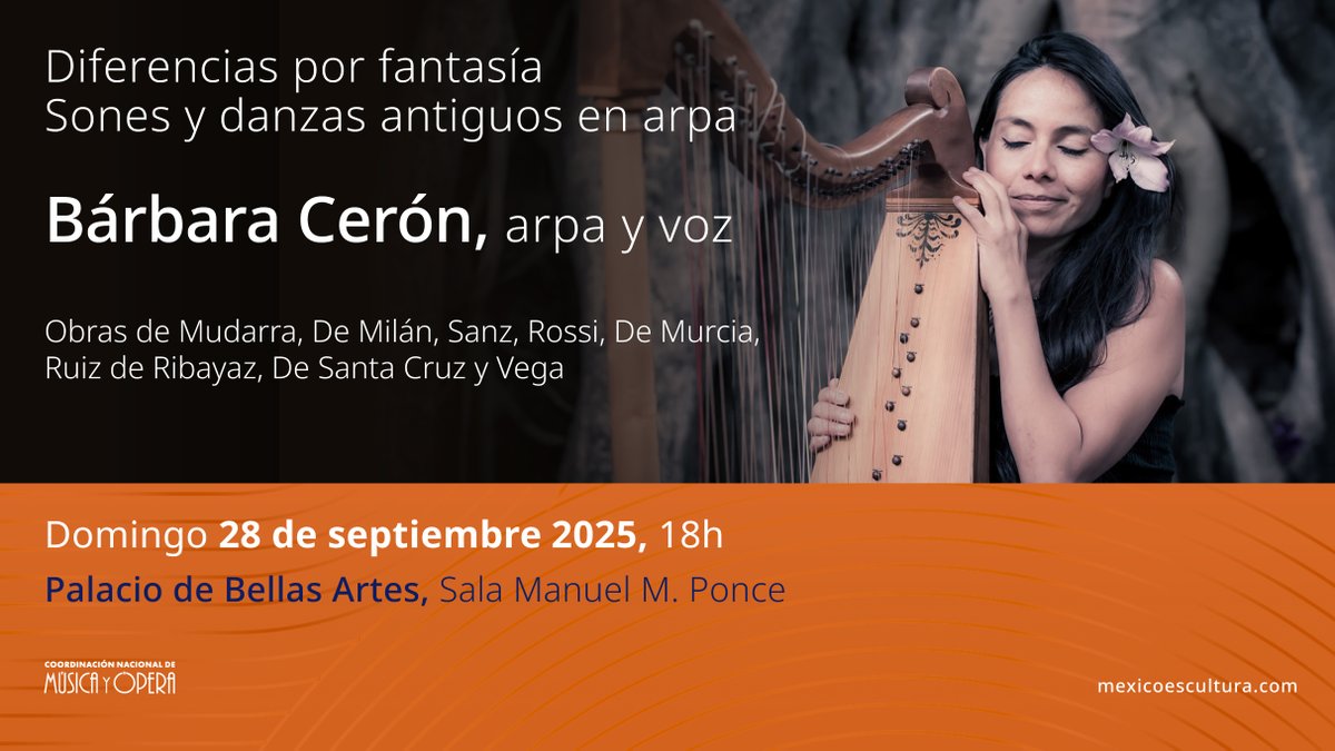 La <a href="/MusicaINBAL/">MúsicaINBAL</a>  y <a href="/CEPROMUSIC/">CEPROMUSIC</a> ha preparado estos eventos en la Sala Manuel M. Ponce del Palacio de Bellas Artes:

️🔸 Aplican descuentos