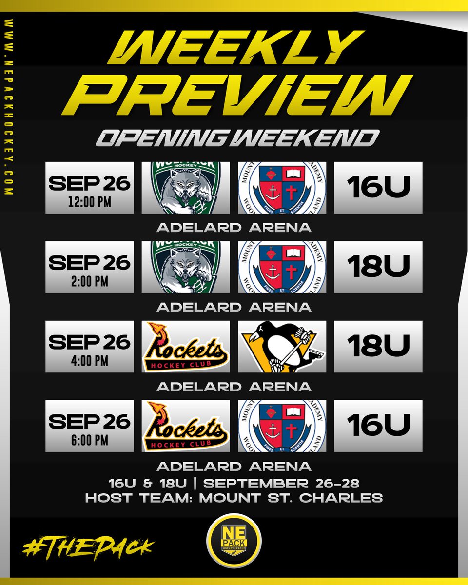 nepackhockey's tweet photo. 18U and 16U open their season this weekend at the Mount! #PackPreview #ThePack https://t.co/A2vPf2UErm