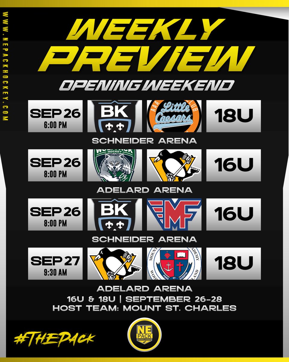 nepackhockey's tweet photo. 18U and 16U open their season this weekend at the Mount! #PackPreview #ThePack https://t.co/A2vPf2UErm
