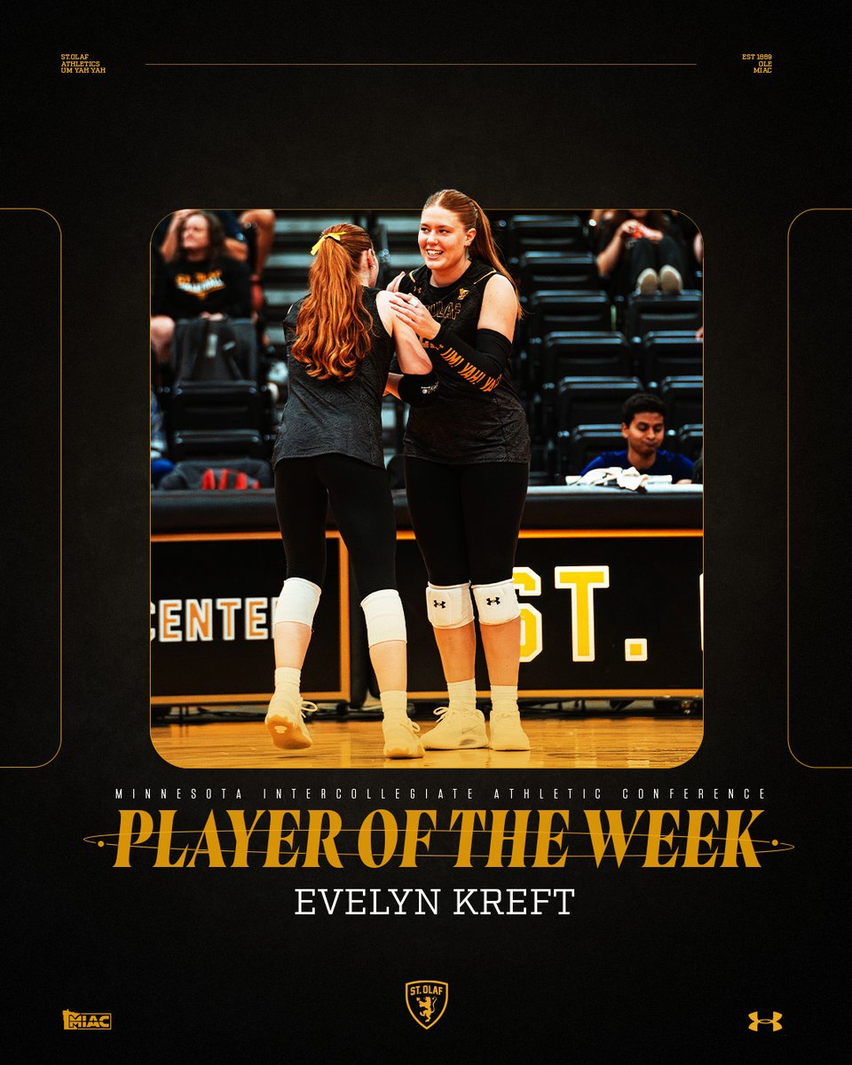 StOlafAthletics's tweet image. 𝐌𝐈𝐀𝐂 𝐀𝐭𝐡𝐥𝐞𝐭𝐞𝐬 𝐨𝐟 𝐭𝐡𝐞 𝐖𝐞𝐞𝐤

@StOlafFB's Alec Mahoney and @StOlafVB's Evelyn Kreft were both first-time honoress in today's #MIAC weekly awards!

RELEASE: athletics.stolaf.edu/news/2025/9/22…

#UmYahYah | #OlePride | #d3fb | #d3vb