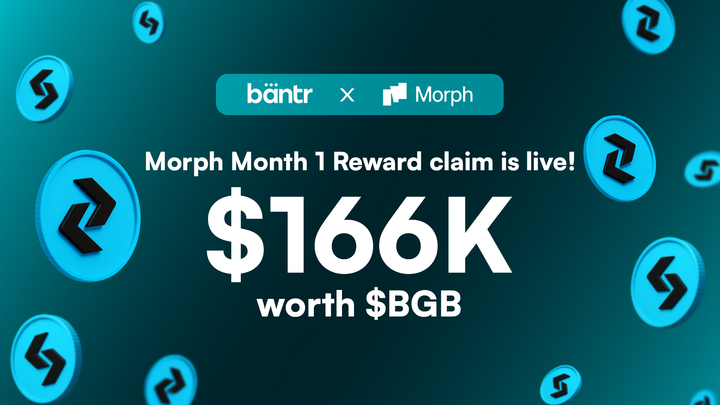 Bantr_fun's tweet image. Morph Month 1 reward claim worth ~$166.6K $BGB is now live on Bantr!

If you ranked or earned pledged rewards as contributors, here’s how to claim yours 👇