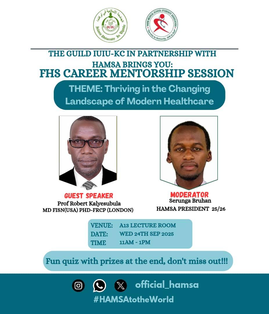 🔥 This week I will be visiting <a href="/iuiuac/">Islamic University In Uganda</a>  to be hosted by the HAMSA President 
<a href="/Serunga256/">Serunga Bruhan</a> 
Stay tuned!