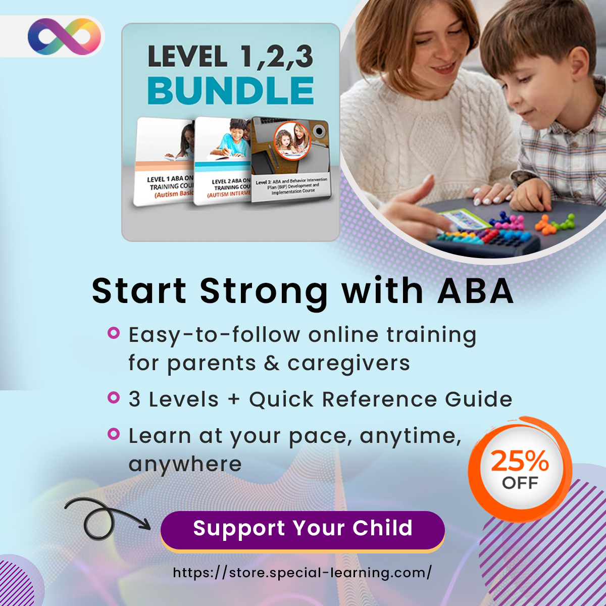 speciallearning's tweet image. 🚨 FLASH SALE: ABA Level 1, 2, &amp;amp; 3 Bundle! 🎯
Learn ABA basics for $299 (25% OFF). Ends midnight PST!
👉 store.special-learning.com/product/aba-le…
#ABATraining #AutismSupport #BehaviorAnalysis