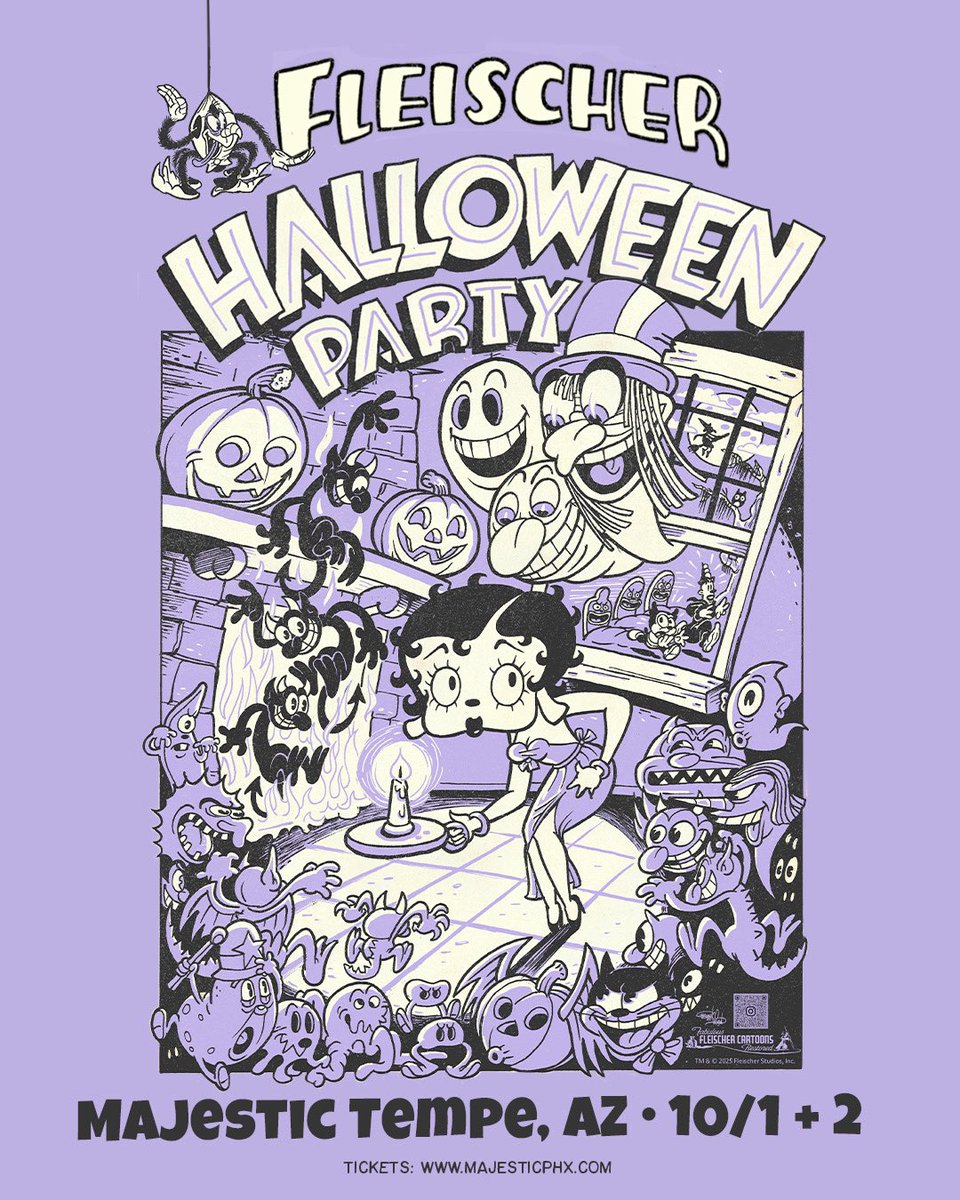 🎃Tempe, Arizona🎃

You have two chances to catch our block of Halloween cartoons on the big screen on October 1st &amp; 2nd at the Majestic Theater!

majesticphx.com/movie/BETTY-BO…

#fleischerstudios #maxfleischer #cartoon #animation #kokotheclown #bettyboop