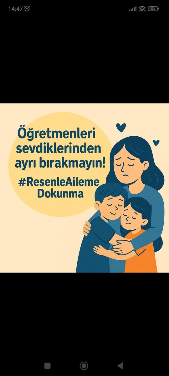 Aile birliğini önemsiyoruz. AİLEMİZDEN ayrılmak istemiyoruz.

<a href="/Yusuf__Tekin/">Yusuf Tekin</a>
<a href="/tcmeb/">Millî Eğitim Bakanlığı</a>

#ÖgretmenineSahipÇıkTürkiye