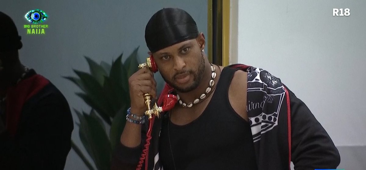 BBNaija's tweet photo. Breaking News: 🚨 Kaybobo answered the Red Telephone, and just secured himself a FINALE ticket – but it cost the house ₦10 million from the grand prize! Top secret.

RT 🔁 to congratulate the third housemate to make the finals this season. 

Omo, this game? 🔥 #BBNaija https://t.co/El25LGquLC