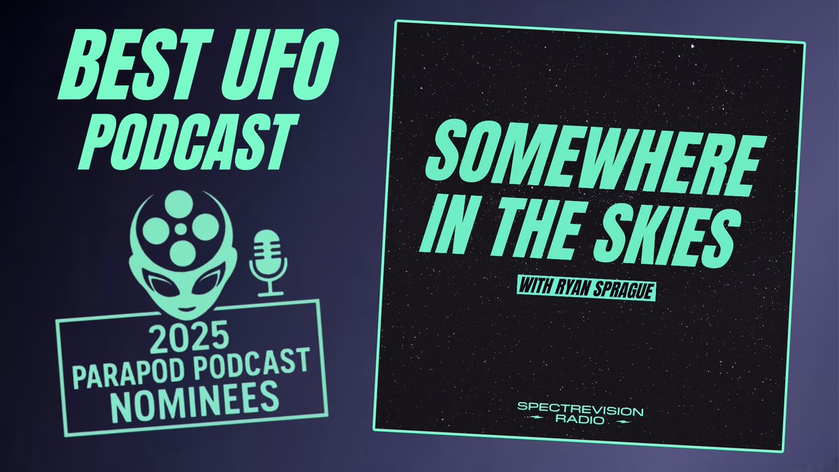 Excited to announce that we've been nominated for Best UFO Podcast in the 2025 Parapod Podcast Awards! Happy to be right next to our good friend <a href="/ufouapam/">That UFO Podcast</a> as well 🛸 More info to follow! #UFOtwitter #UFO <a href="/spectresignal/">SpectreVisionRadio</a> <a href="/SpectreVision/">SpectreVision</a>