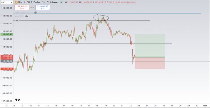 Tony_ETH73's tweet image. #BTC
Scalp longed
Got the move down on all coins as expected and now taking the long for a reversal
Dumped off weekly open into key support down here at 112k
Looking for a move back to daily open