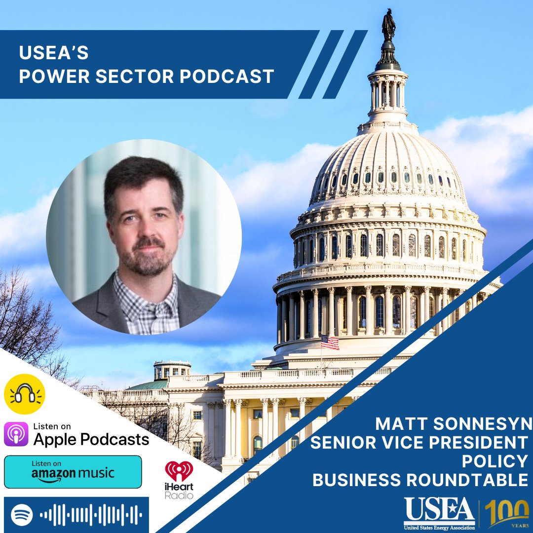 USEnergyAssn's tweet image. Listen to the latest USEA Power Sector Podcast!

In this episode, Matt Sonnesyn, Senior Vice President of Policy at @BizRoundtable, discusses why business leaders see an urgent need to modernize infrastructure #permitting and how specific reforms can be implemented. Subscribe!