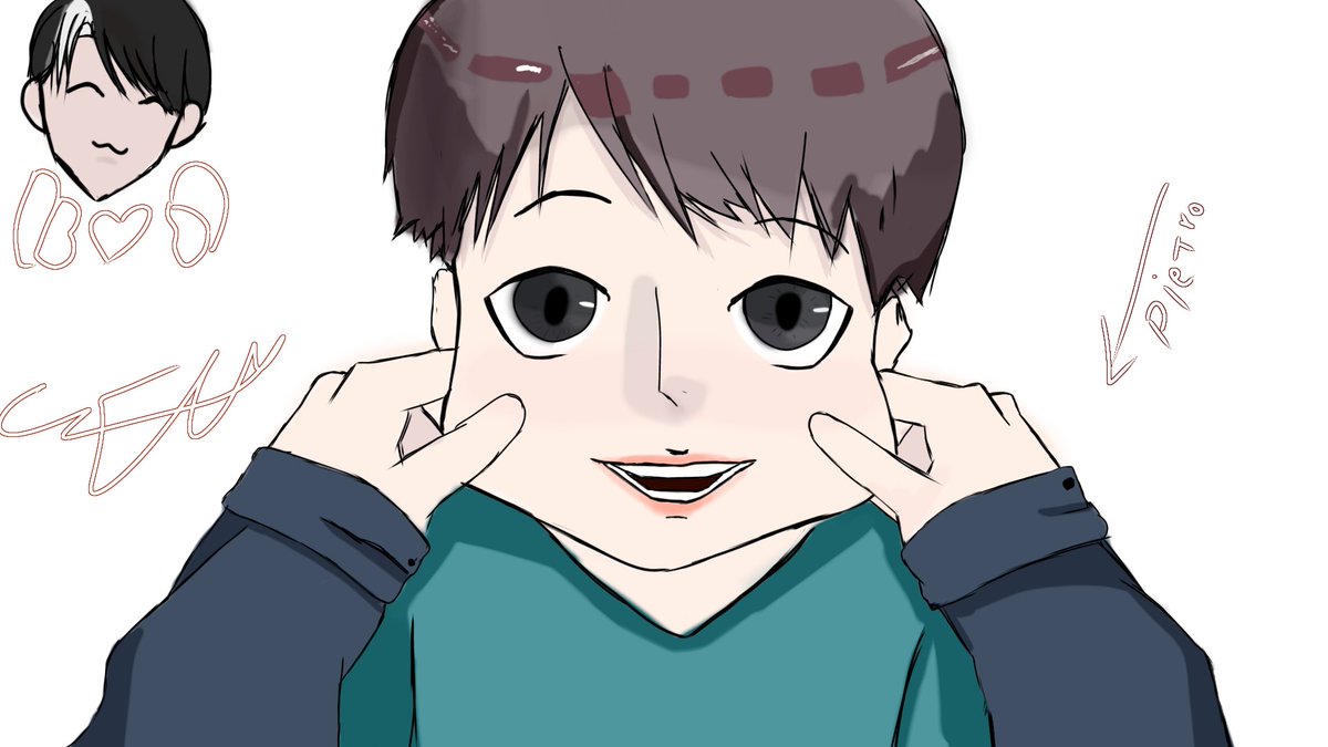 e_amok44's tweet image. ا I enjoyed drawing Thaddeus like this, thank you. The little boy is naughty. 

#พีทหมวย
#peterthaddeus
#killerpeter