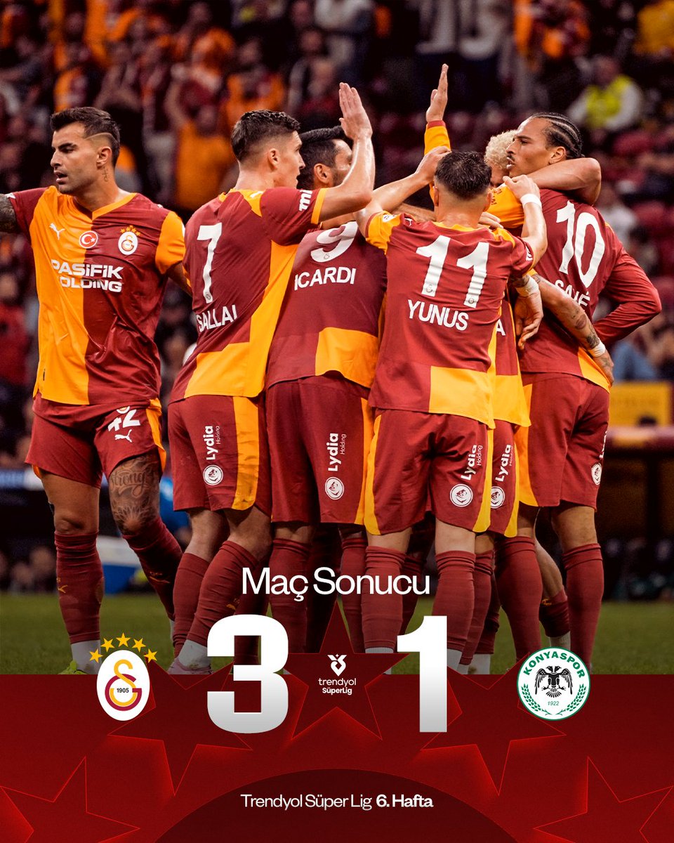 Son 14 Süper Lig maçında 14. galibiyet! 🙌

Maç sonucu: Galatasaray 3-1 T. Konyaspor 👏

#GSvKNY