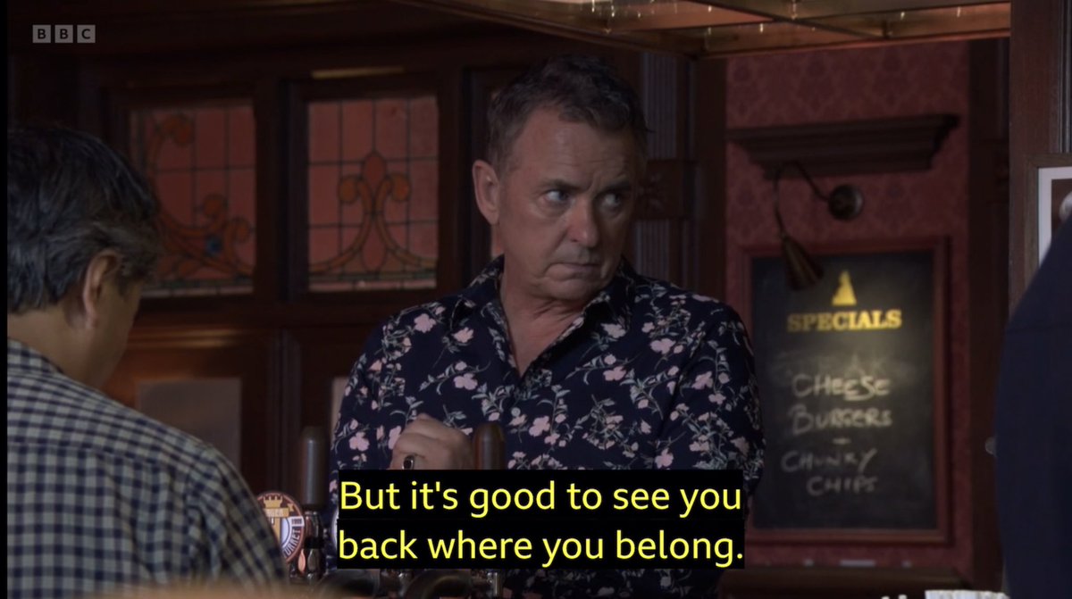 Obsessed with Sharon taking time out of her 21 year feud with Zoe to congratulate Alfie on being back in the Vic (and married to Kat) #EastEnders