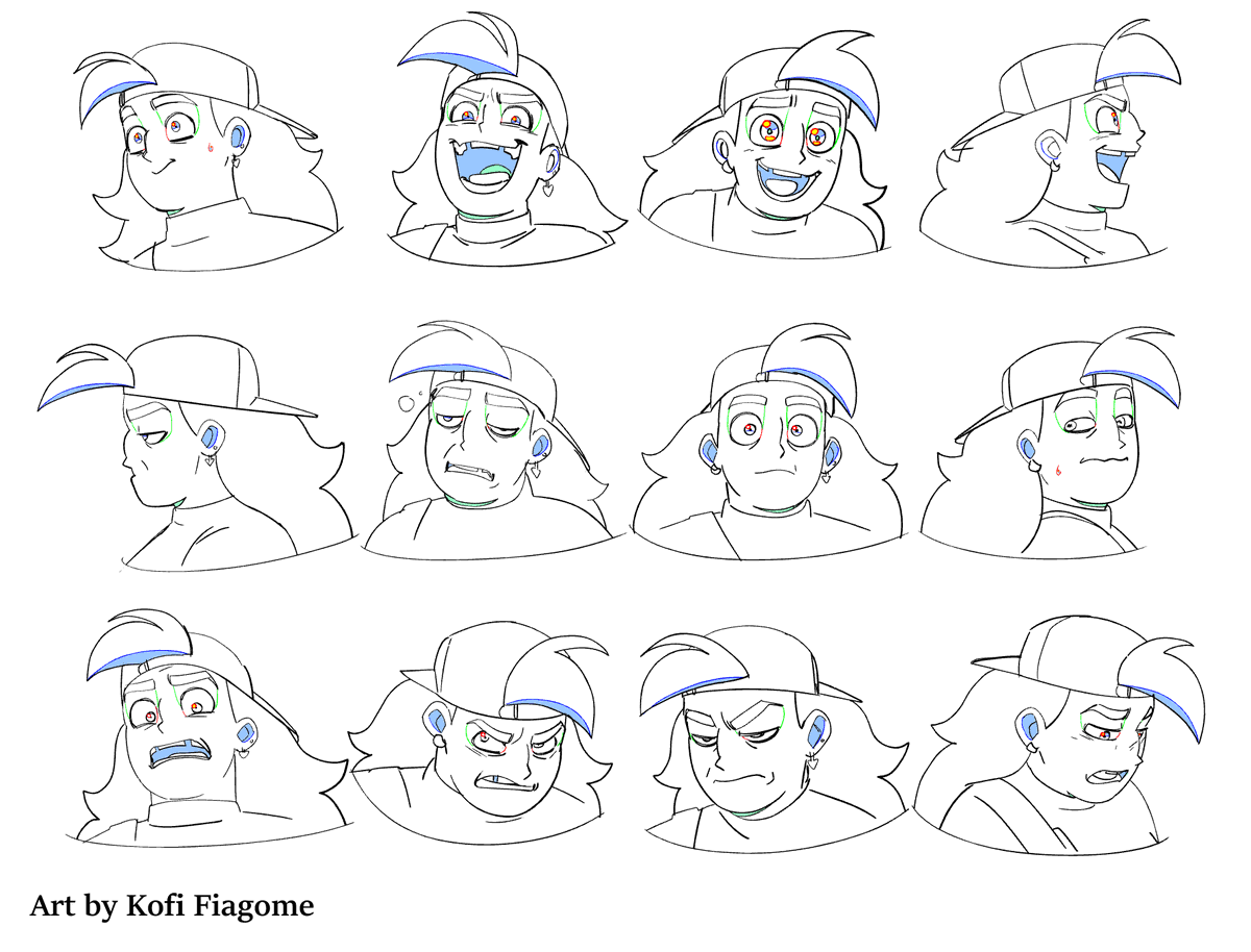 glitch_prod's tweet image. Concept art of our newest traumatized trio, plus some familiar faces!