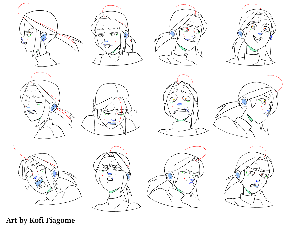 glitch_prod's tweet image. Concept art of our newest traumatized trio, plus some familiar faces!