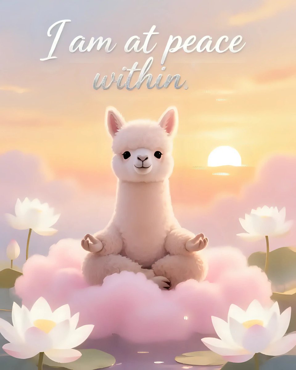 Ai Art Prompt Share Party 🎨👇

A fluffy baby alpaca meditating on a soft pink cloud in a golden sunset sky, surrounded by glowing white lotus flowers. The affirmation 'I am at peace within' shines in elegant silver script. Pastel watercolor style, serene and dreamy, soft
