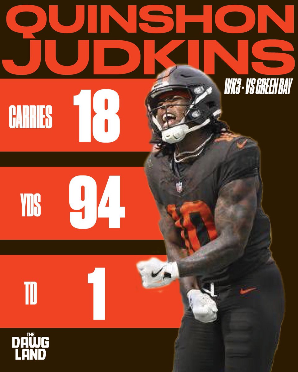 Rookie RB Quinshon Judkins had quite the home debut!!

#Browns || #DawgPound