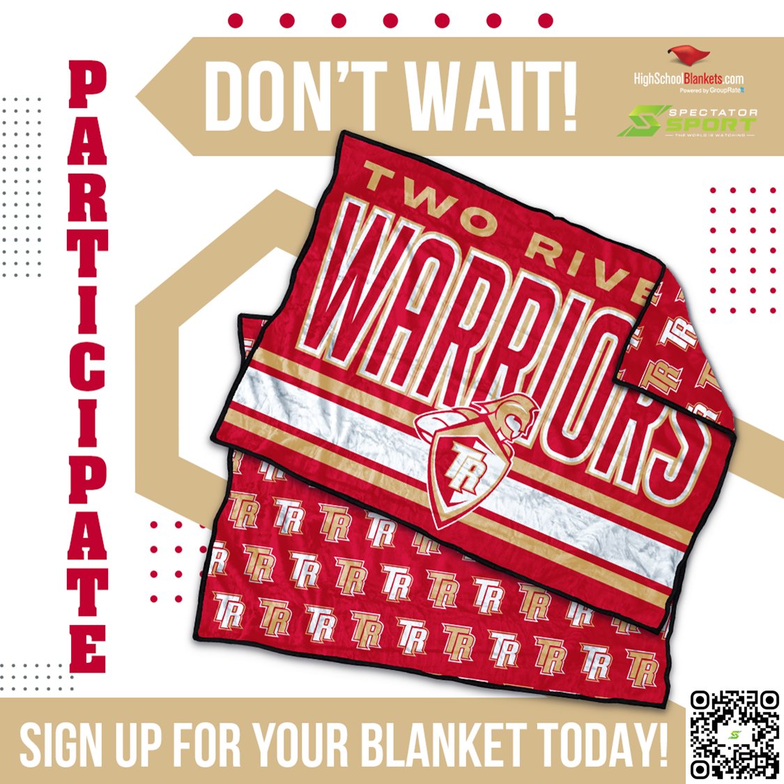 Warrior Fans!! TRGBB is fundraising with some amazing, high-quality blankets!  HUGE 60x80, weighted at 4lbs, and super soft! Make perfect gifts for Christmas, birthdays, graduation, or just because. Receive in time for Christmas!
schools.spectatorsport.com/two-rivers-war…

<a href="/GoTRWarriors/">Two Rivers Activities</a>