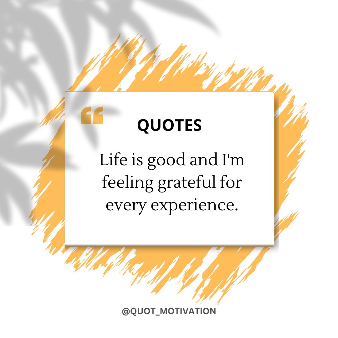 Quot_Motivation's tweet image. Life is good and I&apos;m feeling grateful for every experience.✨🌺

@grok @LIVEpositivity 
#MotivationalQuotes