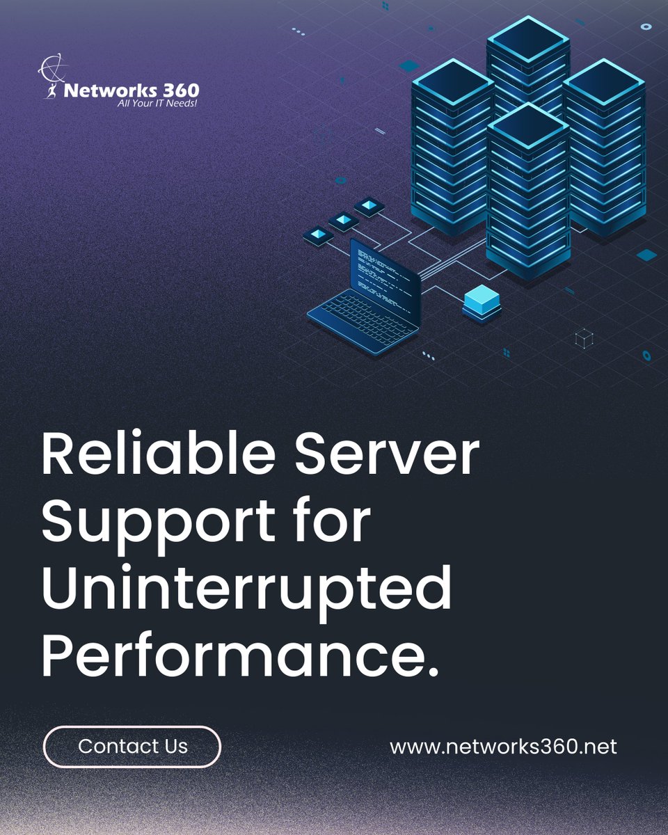 Keep your business running without downtime!

Contact us today:  832-740-4444
Learn more: networks360.net

#Networks360 #ServerSupport #ITServices #BusinessContinuity #ServerManagement #TechSolutions