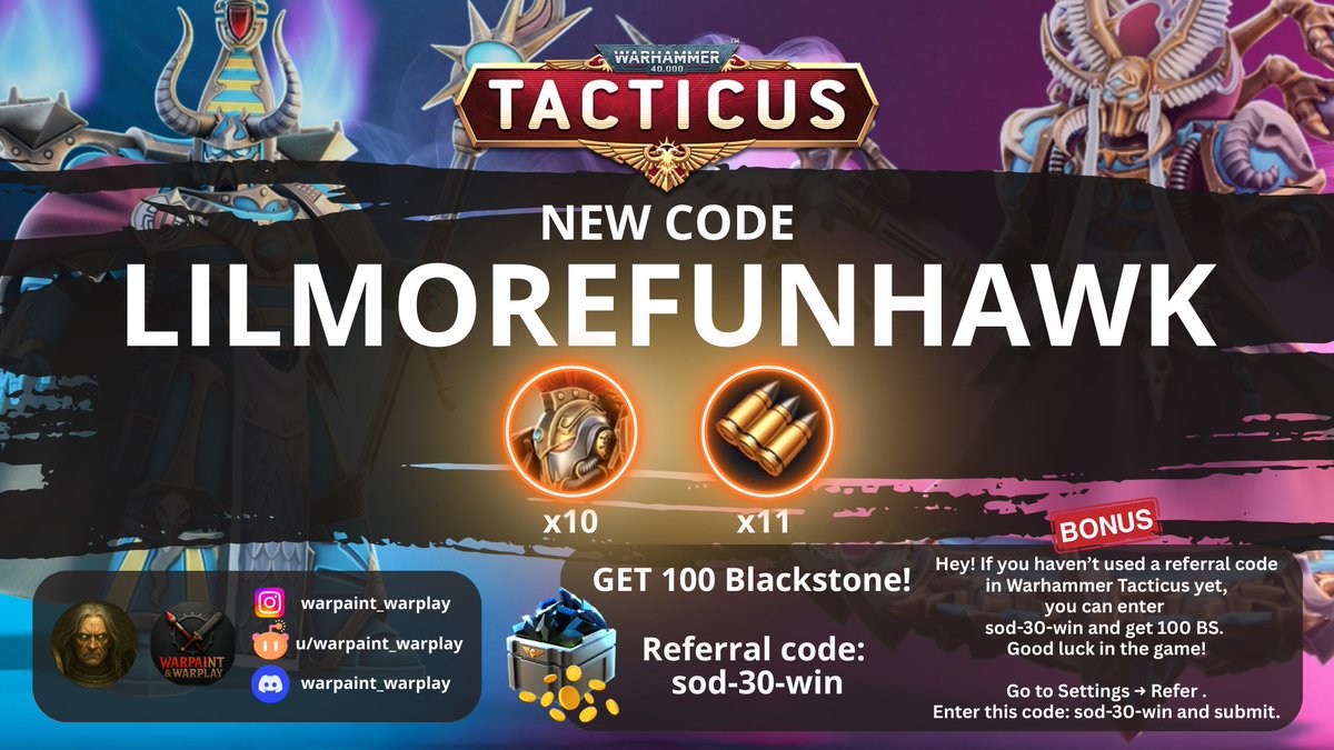 elhinaru's tweet photo. 2nd New Code (22.09.2025) Warhammer Tacticus #tacticuscodes #tacticusgame #tacticus #warhammercommunity #wh40ktacticus https://t.co/nS633f3ioX