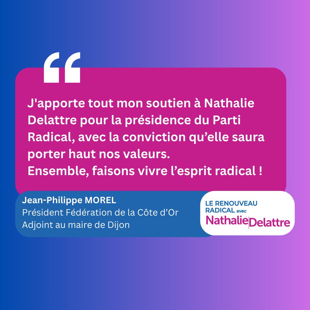 Ensemble, faisons vivre l’esprit radical ! Merci <a href="/JPHMOREL/">Jean-Philippe MOREL</a> ! 💪
