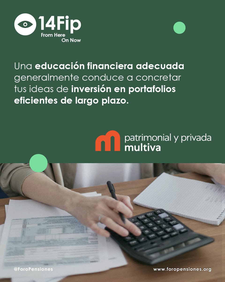 Aprender a invertir es el primer paso para construir un futuro sólido.

<a href="/BancoMultiva/">Multiva</a> Orgulloso patrocinador de la 14ª edición del Foro Internacional de Pensiones.

#14FIP #ForoInternacionaldePensiones #fromhereonnow #Multiva