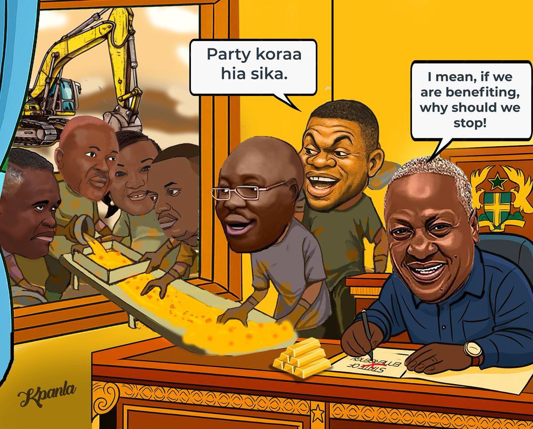 Kpanla_gh's tweet photo. When the gold keeps flowing, who cares about the nation’s sorrow?

#Kpanla https://t.co/HjBKwD5snx