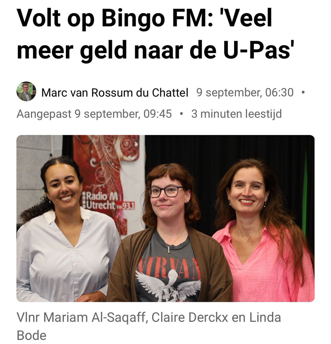 Meer geld naar de U-pas? Goed idee, zegt ons raadslid Claire Derckx.
Minder regelingen, meer gemak.
Maar wél streng op misbruik &amp; stigma.

Elke euro moet terechtkomen bij wie het écht nodig heeft.

🔗 Link rtvutrecht.nl/nieuws/3938680…

#Utrecht #Raad030