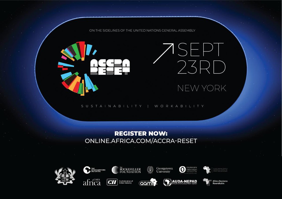 AfroChampions's tweet photo. On Sept 23rd at #UNGA2025, President John Dramani Mahama launches #AccraReset a bold framework to reimagine global governance for health &amp; development.

📍NYC | 🔗 https://t.co/vdaAQJmBYa
▶️ Watch live: https://t.co/eLUqbtNrtG

#Afrochampions #Health #Africa https://t.co/DX4MR3t6nF