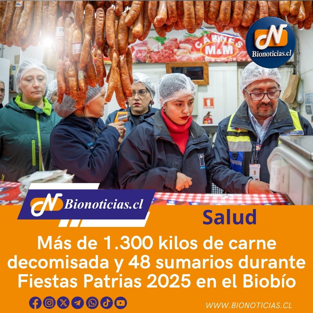 CHANDIAFER's tweet photo. Más de 1.300 kilos de carne decomisada y 48 sumarios durante Fiestas Patrias 2025 en el Biobío
https://t.co/enrLdr8Pq8
#FiestasPatrias2025 #SeguridadSanitaria #Biobío #Fiscalizaciones #SaludChile https://t.co/cq1W6c7yWF