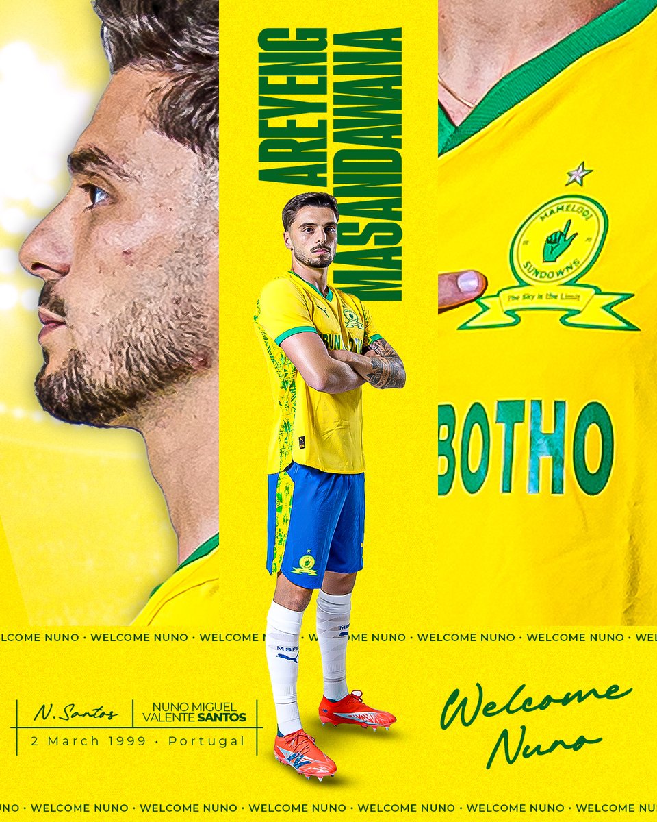 Mamelodi Sundowns FC (@masandawana) on Twitter photo ๐ก๐จ๐ก๐ข ๐ฆ๐๐ก๐ง๐ข๐ฆ ๐๐ข๐๐ก๐ฆ ๐ง๐๐ ๐๐ข๐ ๐ ๐ข๐ ๐ง๐๐ ๐๐๐๐ ๐ฃ๐๐ข๐ก๐ฆ ๐๐
Masandawana is proud to welcome Portuguese midfielder Nuno Santos to the club! ๐ต๐น
Drop a comment welcoming our latest signing! โฌ
#Sundownsย #WelcomeNuno #AreyengMasandawana ๐ก๐จ๐ก๐ข ๐ฆ๐๐ก๐ง๐ข๐ฆ ๐๐ข๐๐ก๐ฆ ๐ง๐๐ ๐๐ข๐ ๐ ๐ข๐ ๐ง๐๐ ๐๐๐๐ ๐ฃ๐๐ข๐ก๐ฆ ๐๐
Masandawana is proud to welcome Portuguese midfielder Nuno Santos to the club! ๐ต๐น
Drop a comment welcoming our latest signing! โฌ
#Sundownsย #WelcomeNuno #AreyengMasandawana