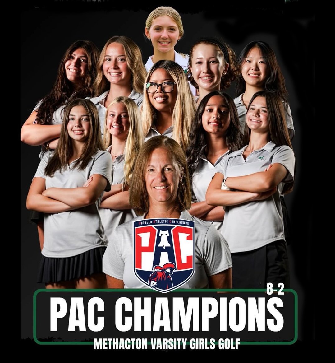 PAC CHAMPIONS! 🏆 A massive congratulations to the Methacton Varsity Girls Golf team for an outstanding season, finishing with a dominant 8-2 record. Huge shoutout to the athletes and Coach Barbi Griffith on this amazing achievement! Way to go, Warriors!