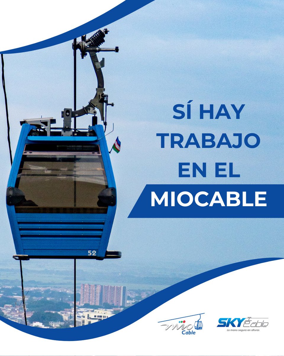 METROCALI's tweet photo. �� ¡Haz parte de la familia #MIOCable!
Buscamos Técnico de Mantenimiento para seguir conectando a Cali desde lo más alto. 🚡
Envía tu hoja de vida a angie.ramirez@skycable.co
antes del 30 de septiembre. https://t.co/kw5I3OdR1V