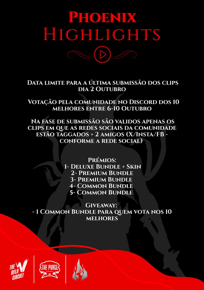 PHOENIX HIGHLIGHTS 

Relembramos que ja está a decorrer o nosso evento Phoenix Highlights 📽️

Para participar basta colocar os vossos clips nas vossas redes sociais, identificarem a Phoenix Community e mais 2 amigos.

Mostrem-nos as vossas jogadas de mestre ❤️‍🔥
#phoenixcommunity