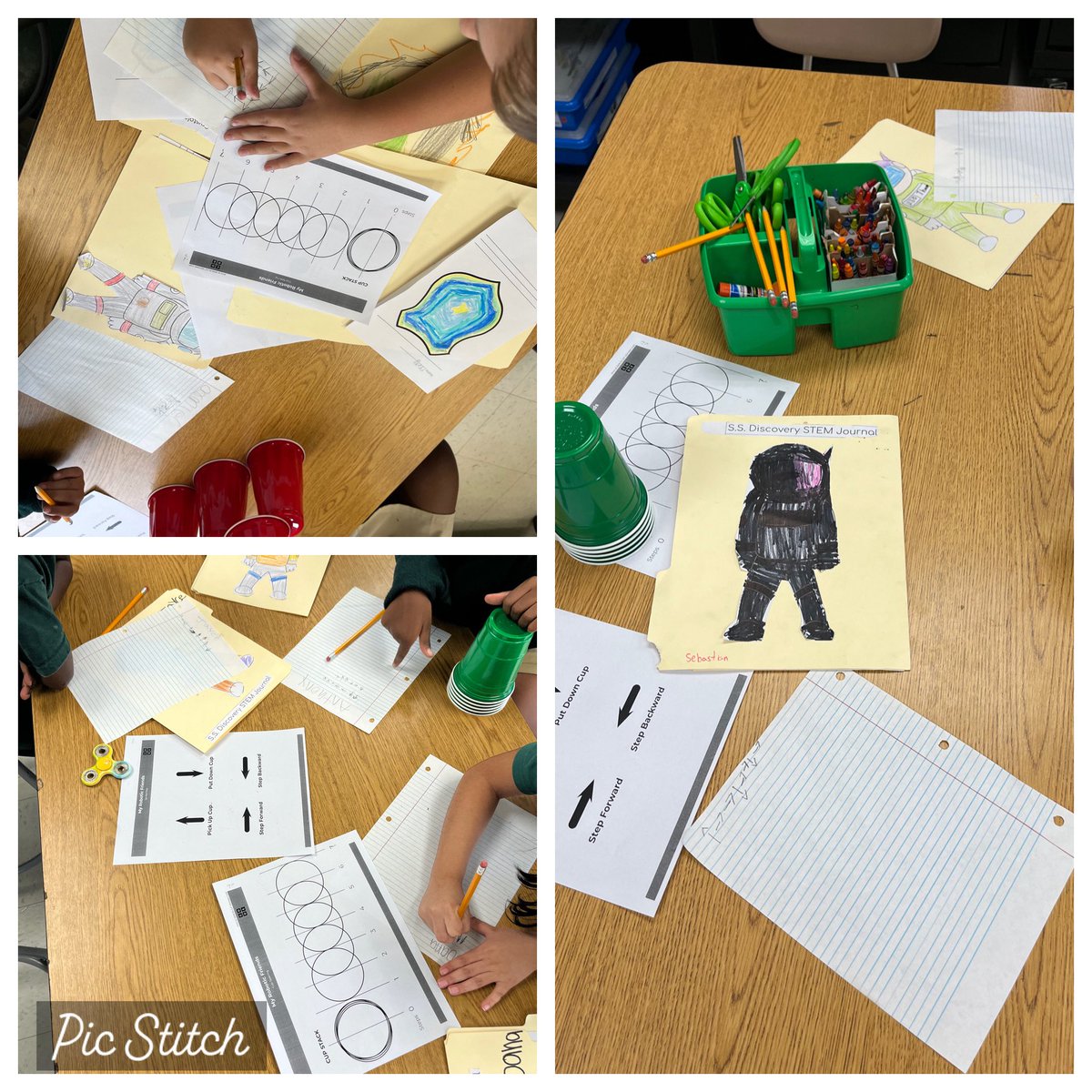 MrPowell20's tweet image. Happy Monday! Today my K students learned the parts of the #computer! They loved it! Then 2nd grade #coded cups to stack them! They loved it! Then 1st got some new centers! They did paper airplanes, tying knots, origami, and play dough mazes! It was great! #STEM #teacher