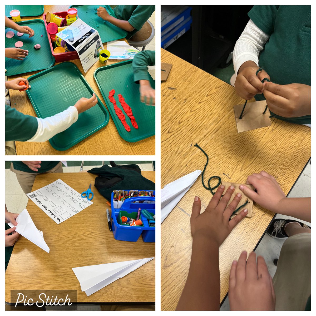 MrPowell20's tweet image. Happy Monday! Today my K students learned the parts of the #computer! They loved it! Then 2nd grade #coded cups to stack them! They loved it! Then 1st got some new centers! They did paper airplanes, tying knots, origami, and play dough mazes! It was great! #STEM #teacher