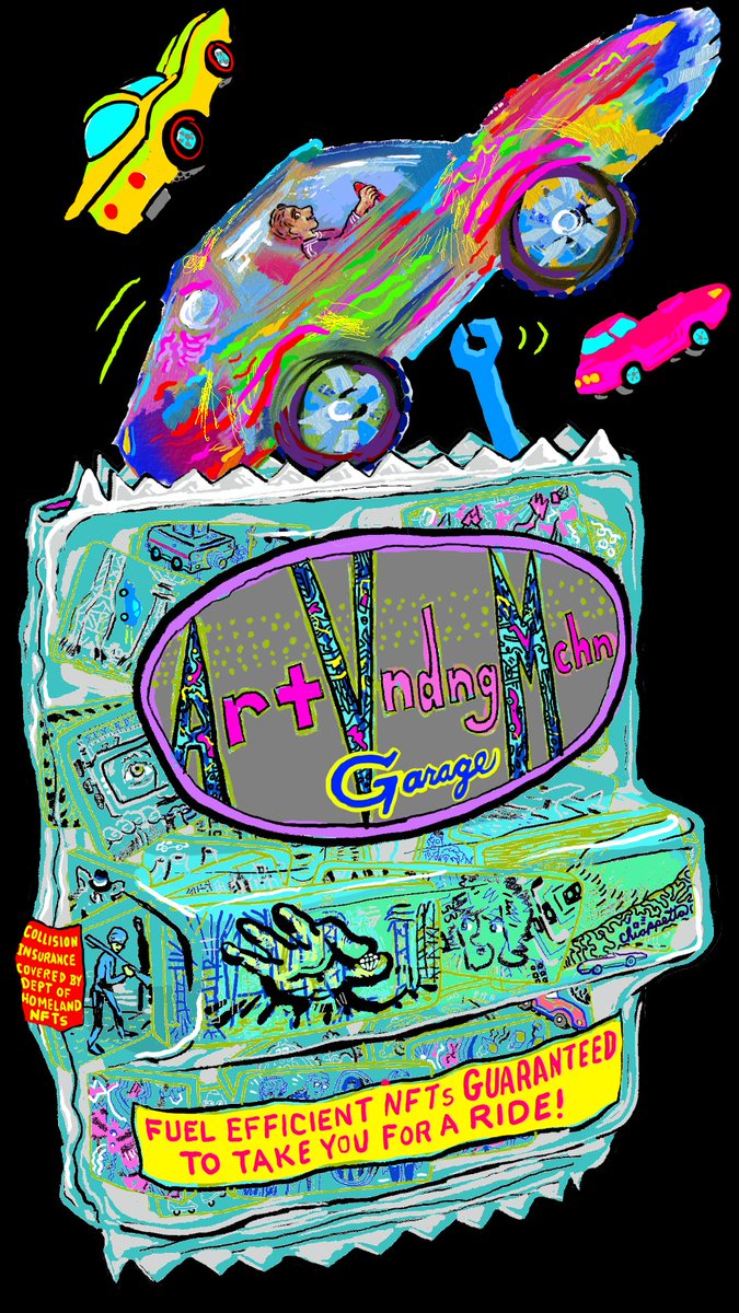 ArtVndngMchn Garage: Packaged to Take You for a Ride Draw Cars to Win Crypto  @zero________one #NFT #drawing #cars #artcontest
