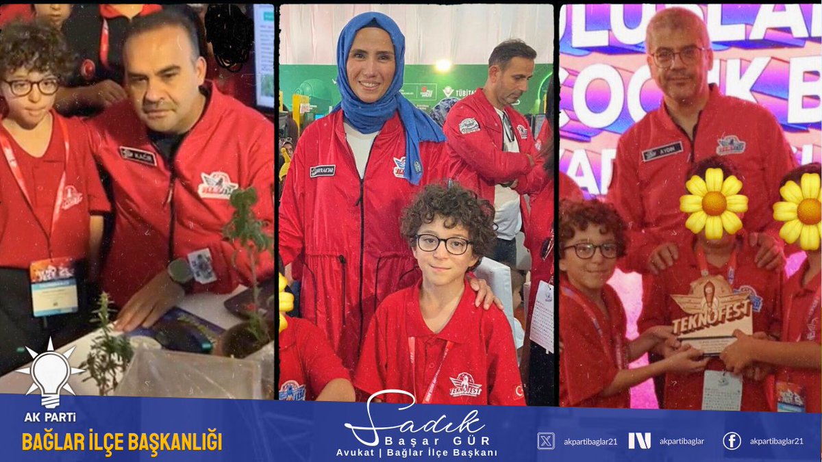 Teknofest’te birincilik ödülü kazanan İlçe Başkanımız Sayın Av. Sadık Başar Gür’ün yeğeni Mirhas Artun Miroğlu’nu yürekten tebrik ediyoruz. 🎉

Cumhurbaşkanımız ve Genel Başkanımız Sayın Recep Tayyip Erdoğan’ın kızı Sümeyye Erdoğan Hanımefendi, Sanayi ve Teknoloji Bakanımız Sayın
