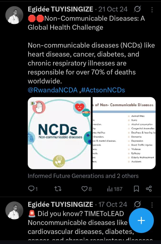 As a NCDs advocate
I #LeadOnNCDs by Participanting in Screening campaign, lifestyle Education  and encouraging others to go for regular check-ups. Leaders must invest in accessible screening for all. 

<a href="/RwandaNCDA/">Rwanda NCD Alliance</a> #LeadOnNCDs #EndNCDs