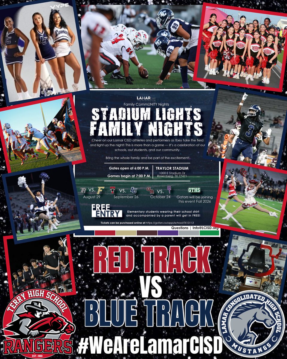 lcisdCommRel's tweet image. Round 2 of our Stadium Lights Family Nights features the Original Rivalry between THS and LCHS in the Battle of the Berg! Both teams are geared up to battle for the bell, but at the end of the night, we'll bond and come together as one community. #WeAreLamarCISD