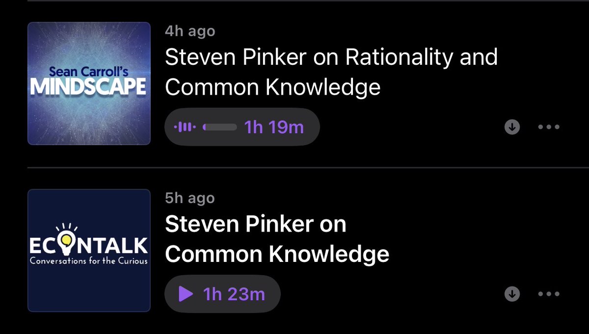 I get doing the "podcast tour" when promoting a new book but when my favorite Monday pods go this similar it is a bit jarring.