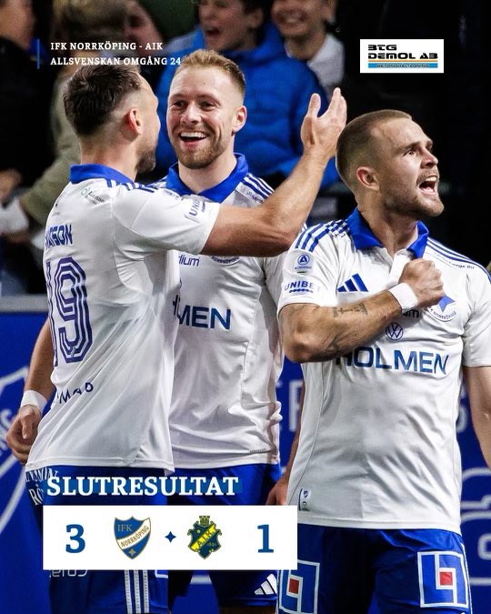 Alla poäng stannar i Norrköping!

⚪️🔵#ifknorrköping ”