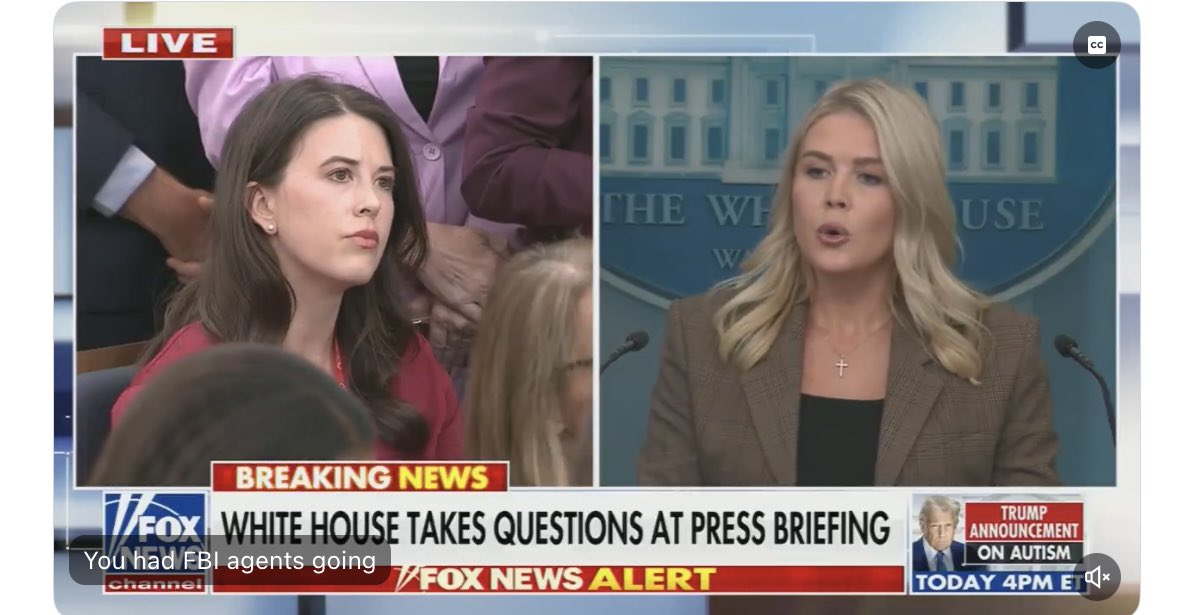 Obnoxious and supercilious, all the arrogance of someone who knows they are protected by power. At least most of her predecessors as Trump’s Press Sec had the good grace to look embarrassed at some of the bullshit they had to spout.
#KarolineLeavitt  #Trump