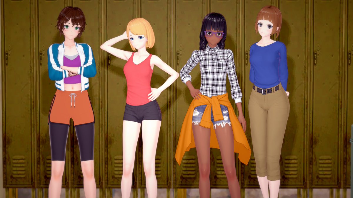 Gamingrecluse11's tweet photo. My PMC girl lineup :3 #koikatsu #kkstudio #TacticalTuesday https://t.co/DF9sD9E6nX