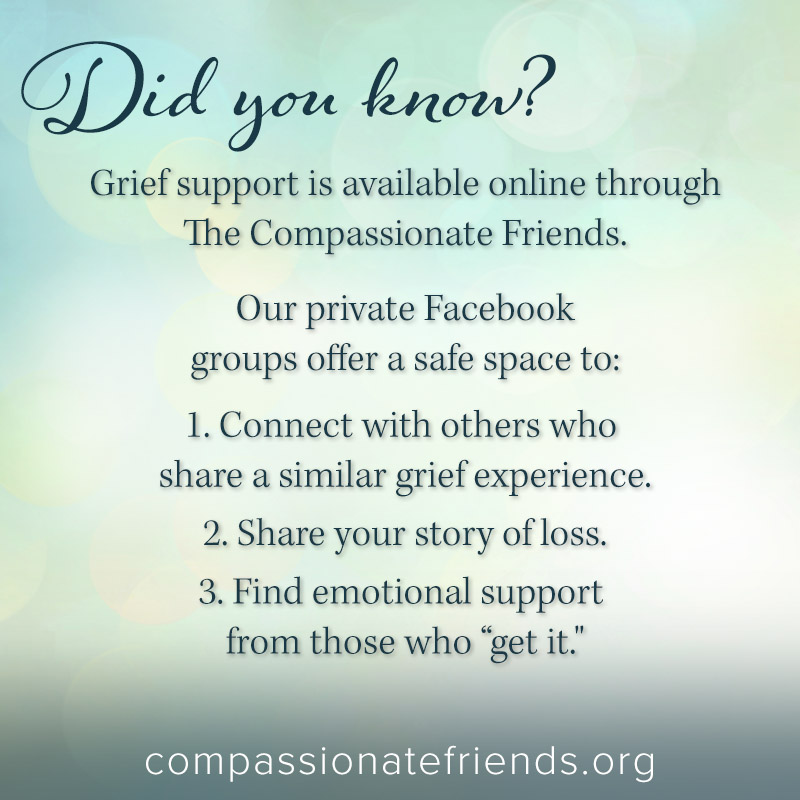 TCFofUSA's tweet image. TCF's private Facebook groups are moderated by bereaved parents, siblings, or grandparents. Explore our full list of available Facebook groups and request to join one that resonates with your unique loss. Compassionate support is waiting for you.