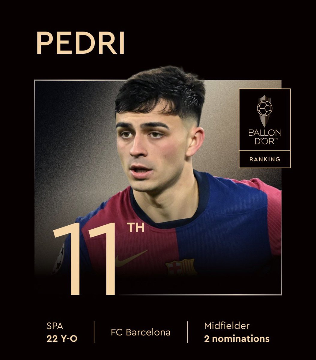 Sinceramente me la pela si gana el #BallonDor Lamine. Pero que Pedri esté el 11 del mundo. En serio?