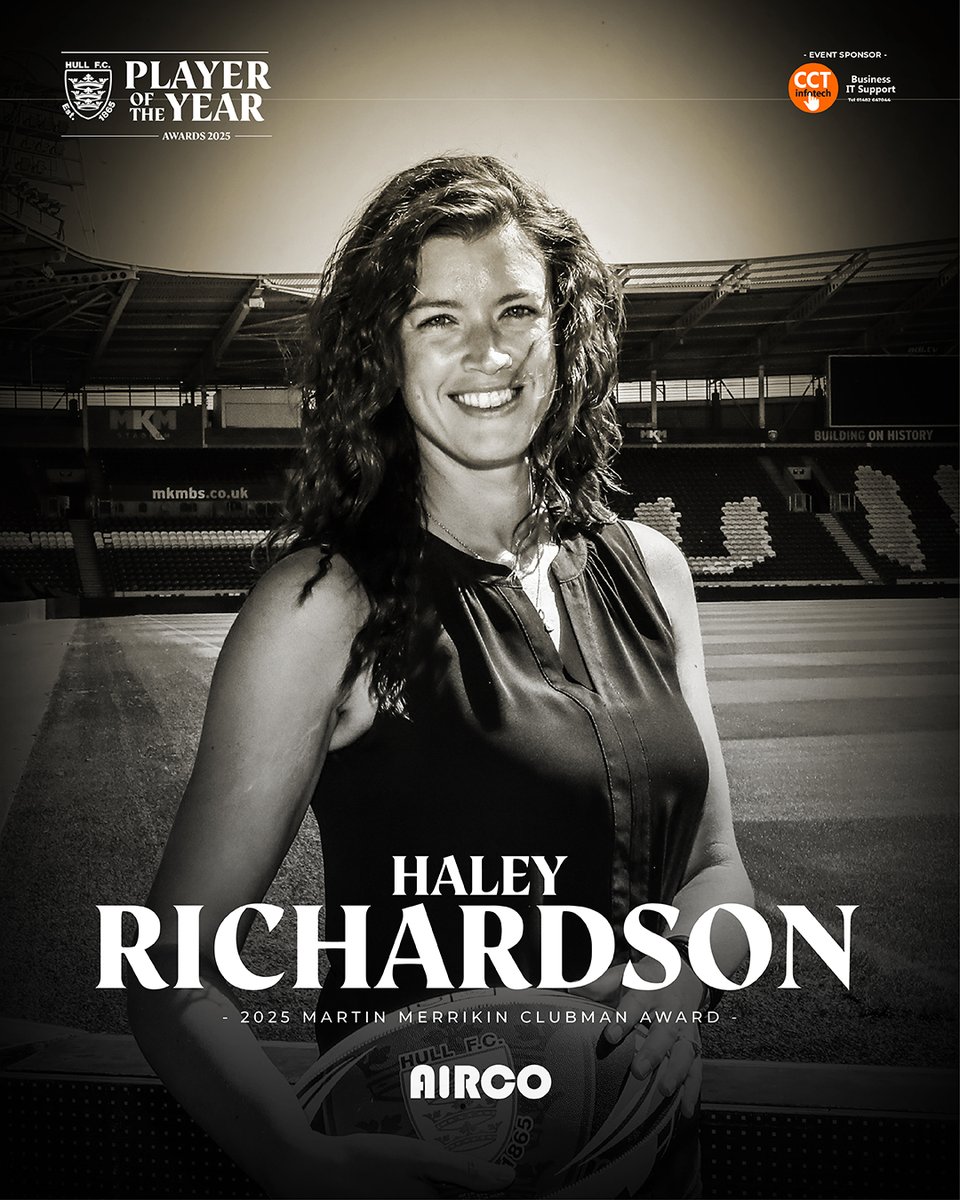 Hull FC (@hullfcofficial) on Twitter photo Haley Richardson is named as our Martin Merrikin Clubman for 2025 🫶
After 16 years of service in a variety of off-field roles, Haley became the club’s Executive Manager in January 2025 and has successfully overseen the club’s day-to-day operations throughout a successful year Haley Richardson is named as our Martin Merrikin Clubman for 2025 🫶
After 16 years of service in a variety of off-field roles, Haley became the club’s Executive Manager in January 2025 and has successfully overseen the club’s day-to-day operations throughout a successful year