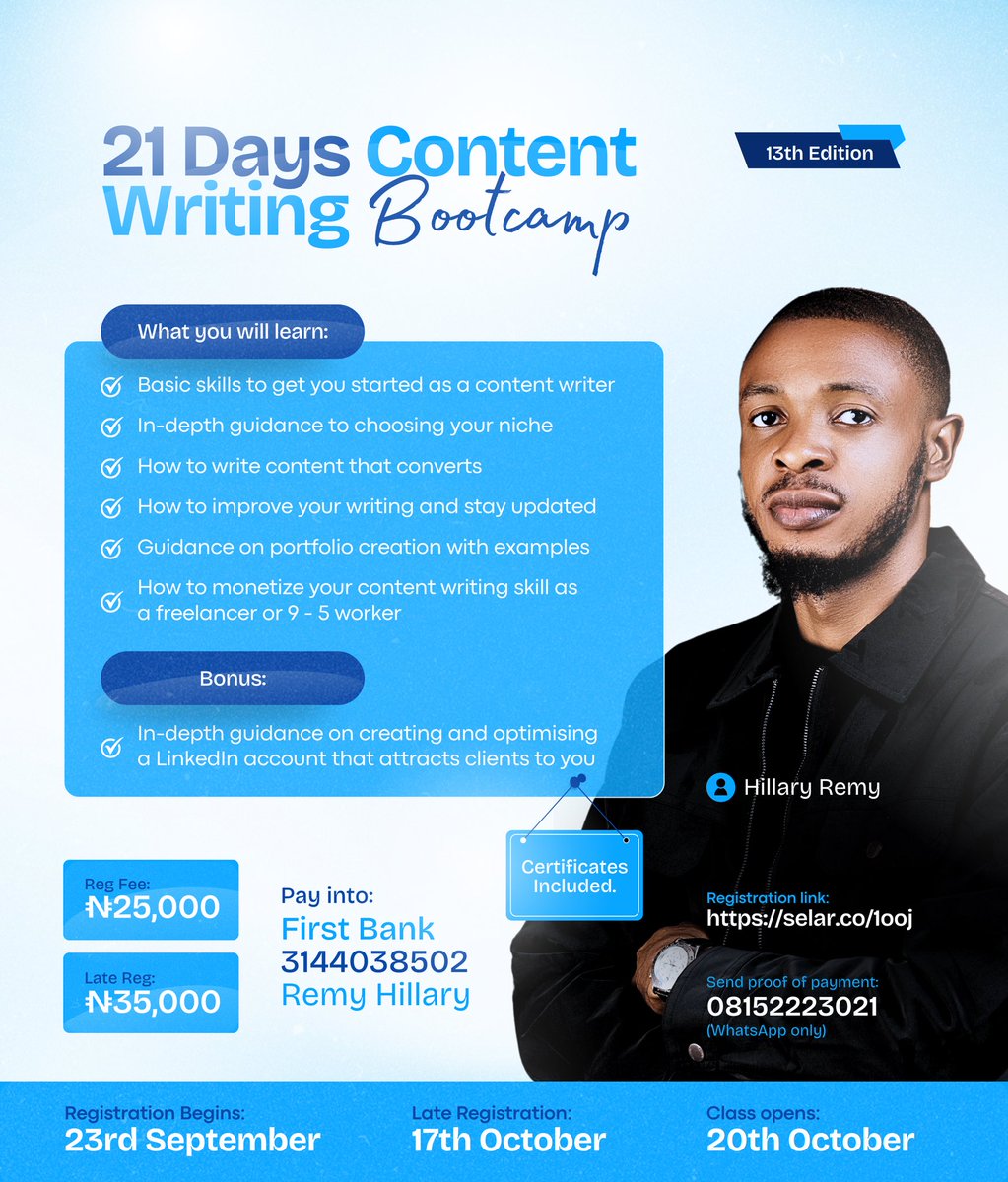 Almost 3 years ago, April 2023 precisely, I had my DMs filled with requests from people who wanted to learn Content Writing from me.

After some hesitation due to my schedule back then, I came up with a plan. 21 Days of everyday teaching and assessment. A training that would help