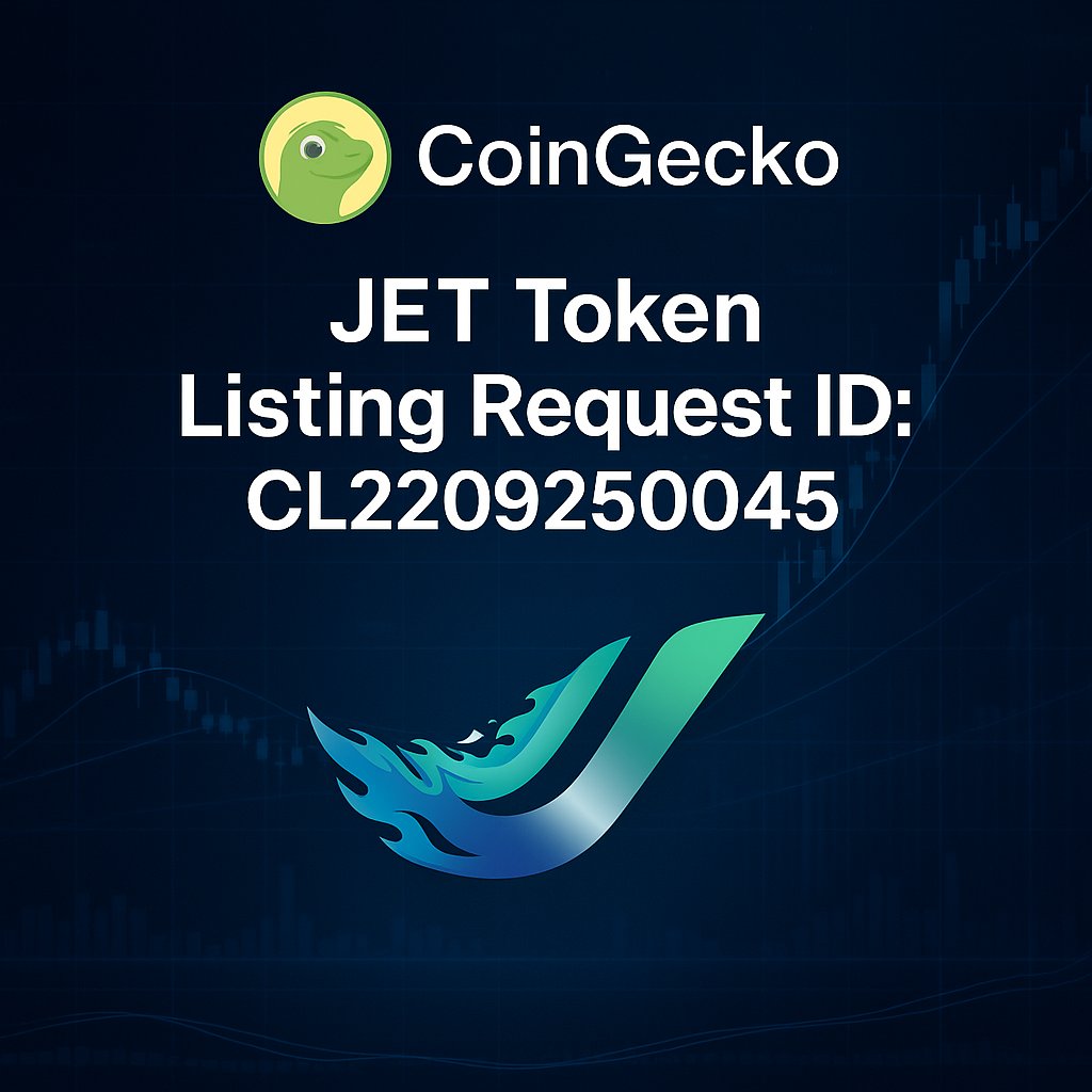 JetMaxCoin's tweet photo. 🚀 Another milestone for the JETMAX Ecosystem!
Our token JET has officially submitted a listing request to CoinGecko ✅

📌 Request ID: CL2209250045
🔹 Contract: 0x7847bffd0eb96c53a96af526643e2546efec0828

#JETMAX #JET #CoinGecko #BSC #Blockchain https://t.co/bXb3XYlXe0